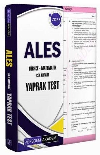 SÜPER FİYAT - Pegem 2023 ALES Yaprak Test Çek Kopart Pegem Yayınları