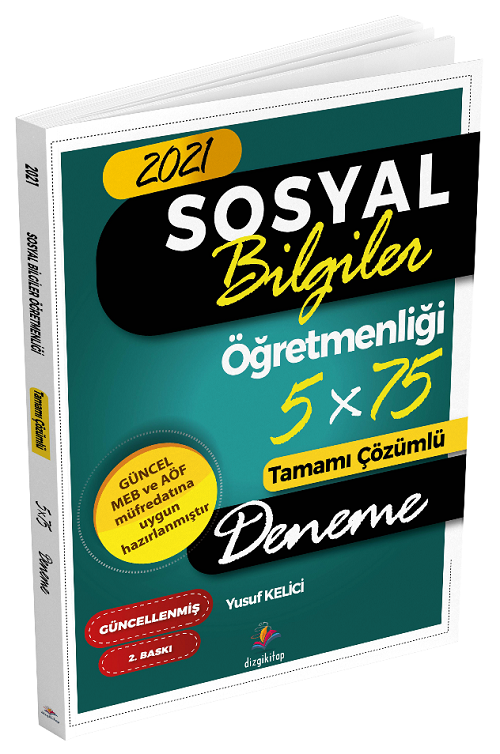 Dizgi Kitap 2021 ÖABT Sosyal Bilgiler Öğretmenliği 5x75 Deneme Çözümlü - Yusuf Kelici Dizgi Kitap Yayınları