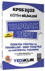 Yediiklim 2025 KPSS Eğitim Bilimleri Öğretim Yöntem ve Teknikleri Yaprak Test Çek Kopart Yediiklim Yayınları