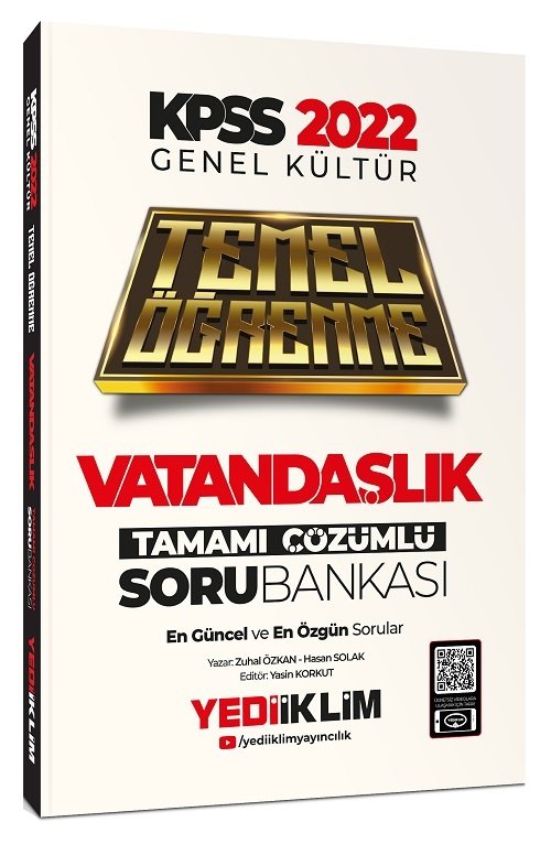 Yediiklim 2022 KPSS Vatandaşlık Temel Öğrenme Soru Bankası Çözümlü Yediiklim Yayınları