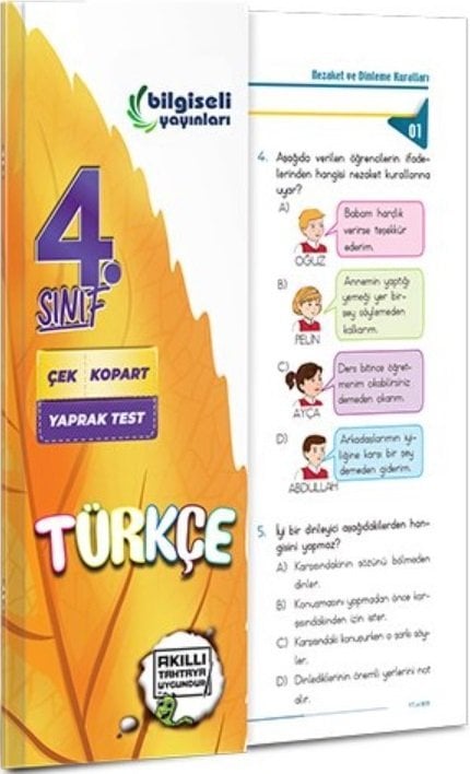 Açı Yayınları 4. Sınıf Türkçe Yaprak Test Açı Yayınları