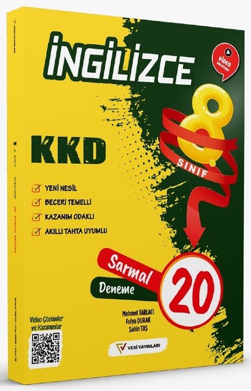 Veri Yayınları 8. Sınıf İngilizce KKD Sarmal 20 Deneme Veri Yayınları