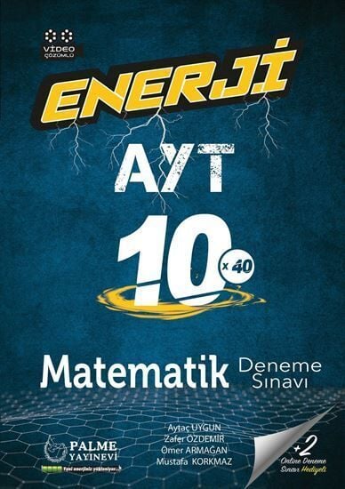 Palme YKS AYT Matematik Enerji 10 Deneme Sınavı Video Çözümlü Palme Yayınları