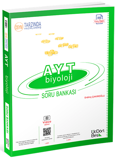 SÜPER FİYAT - Üç Dört Beş YKS AYT Biyoloji Soru Bankası - Erdinç Çakıroğlu Üç Dört Beş Yayınları