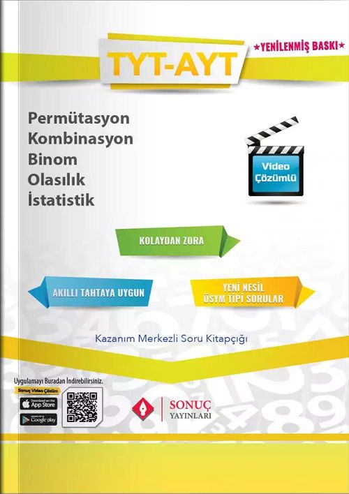 Sonuç YKS TYT AYT Permütasyon Kombinasyon Binom Olasılık ve İstatistik Soru Bankası Sonuç Yayınları