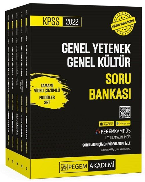 SÜPER FİYAT - Pegem 2022 KPSS Genel Yetenek Genel Kültür Soru Bankası Çözümlü Modüler Set Pegem Akademi Yayınları