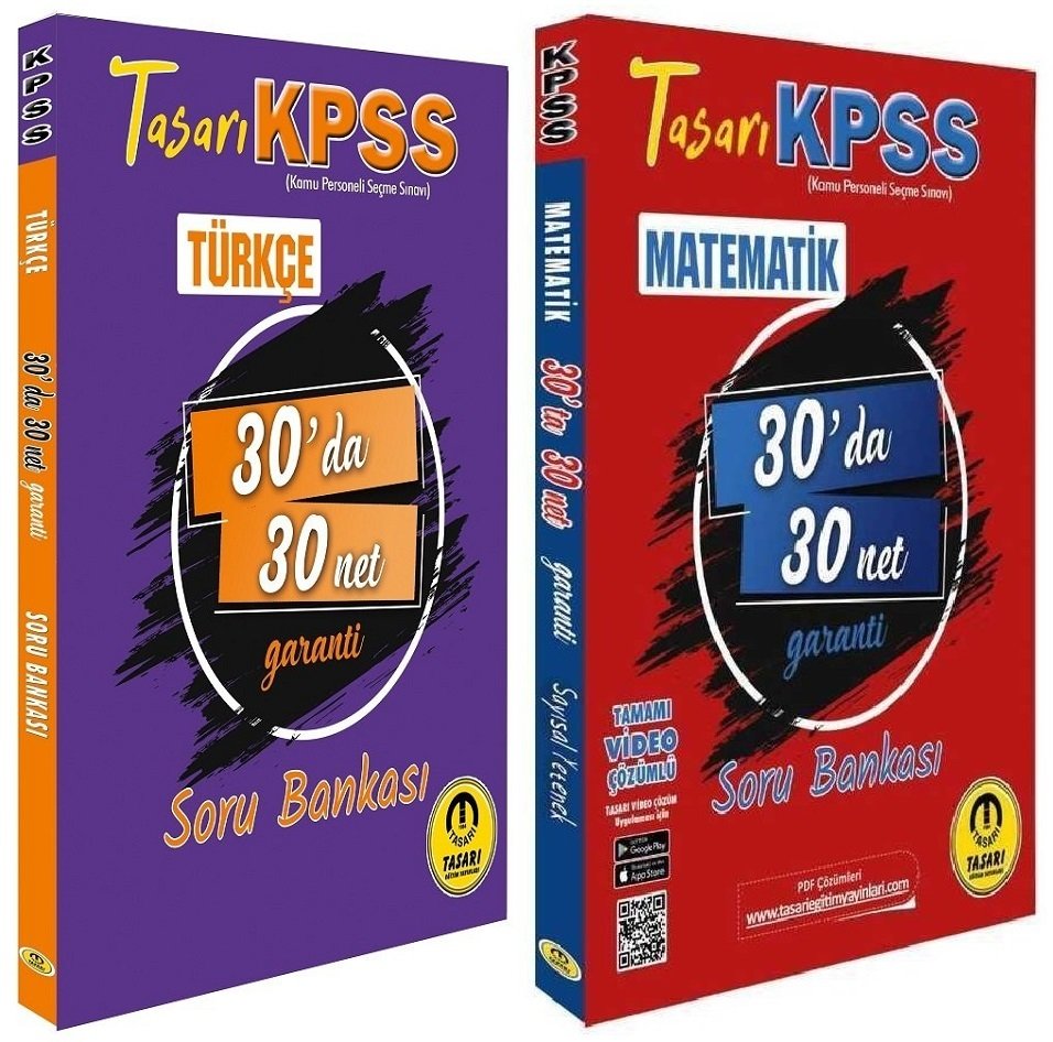 SÜPER FİYAT - Tasarı KPSS Türkçe + Matematik 60 da 60 Net Garanti Soru Bankası 2 li Set Tasarı Yayınları