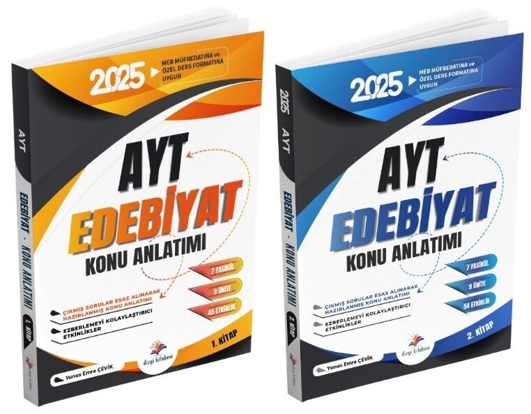 Dizgi Kitap 2025 YKS AYT Edebiyat Konu Anlatımı 2 Cilt - Yunus Emre Çevik Dizgi Kitap Yayınları