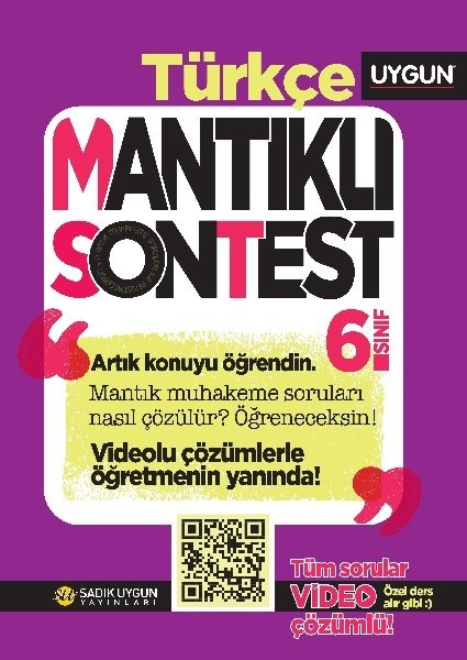 Sadık Uygun 6. Sınıf Türkçe Mantıklı Son Test Video Çözümlü Sadık Uygun Yayınları