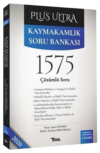 Temsil 2020 PLUS ULTRA Kaymakamlık Soru Bankası Çözümlü Cilt 2 2. Baskı Temsil Yayınları