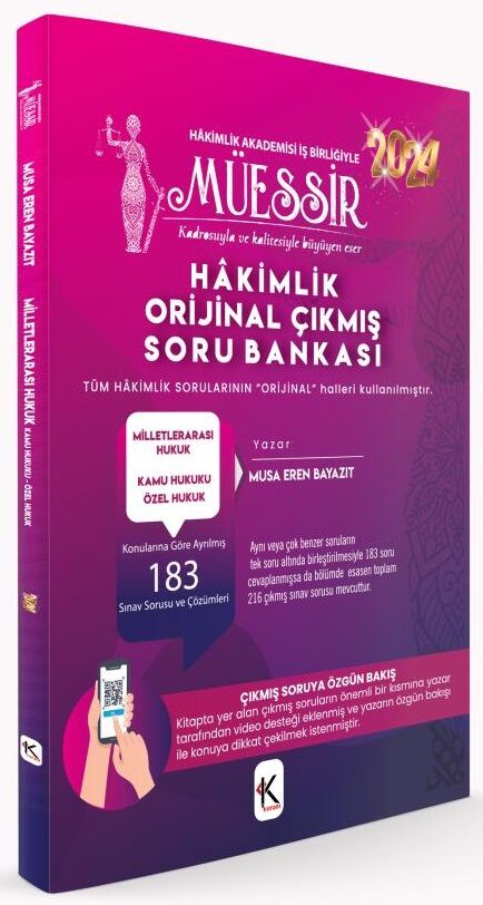 Kuram 2024 MÜESSİR Hakimlik Milletlerarası Hukuk Orijinal Çıkmış Soru Bankası Çözümlü - Musa Eren Bayazıt Kuram Kitap