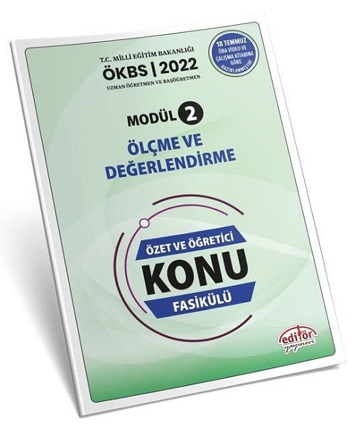 Editör 2022 MEB ÖKBS Uzman Öğretmen ve Başöğretmen Ölçme ve Değerlendirme Özet ve Öğretici Konu Fasikülü Modül-2 Editör Yayınları