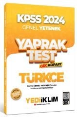 Yediiklim 2024 KPSS Türkçe Yaprak Test Çek Kopart Yediiklim Yayınları