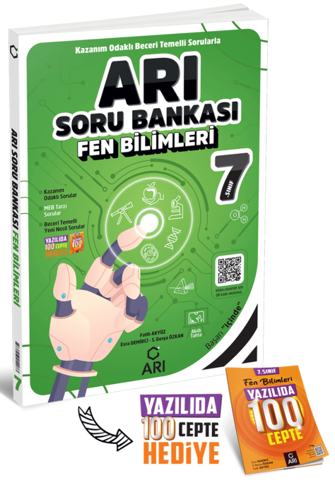 Arı Yayınları 7. Sınıf Fen Bilimleri Arı Soru Bankası Yazılıda 100 Cepte Hediyeli Arı Yayınları