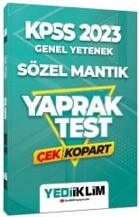 SÜPER FİYAT - Yediiklim 2023 KPSS Sözel Mantık Yaprak Test Yediiklim Yayınları