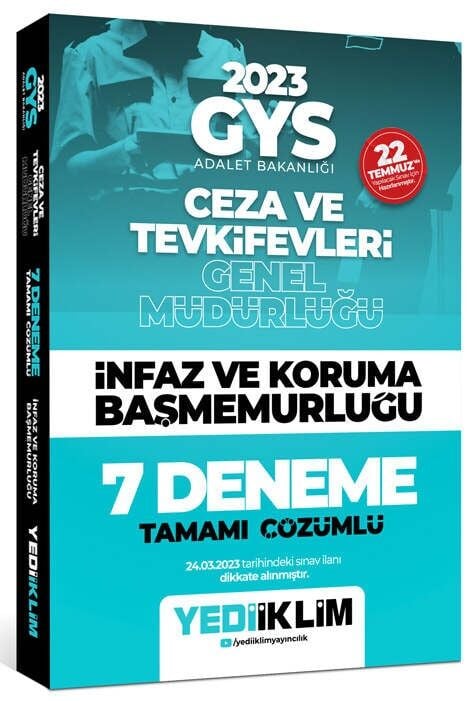 Yediiklim 2023 GYS Ceza ve Tevkifevleri İnfaz Koruma Başmemurluğu 7 Deneme Çözümlü Görevde Yükselme Yediiklim Yayınları