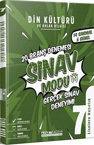 Pruva Akademi 7. Sınıf Din Kültürü ve Ahlak Bilgisi Sınav Modu 20 Deneme Pruva Akademi