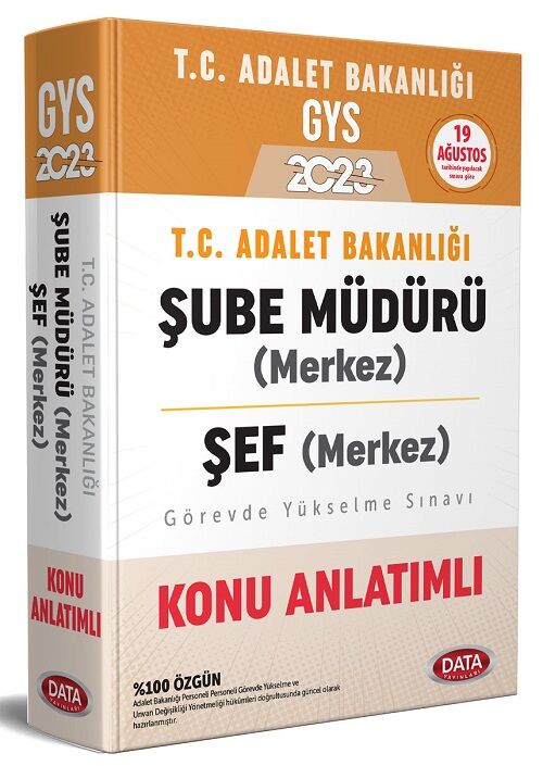 Data 2023 GYS Adalet Bakanlığı Merkez Şube Müdürü, Şef Konu Anlatımlı Görevde Yükselme Data Yayınları