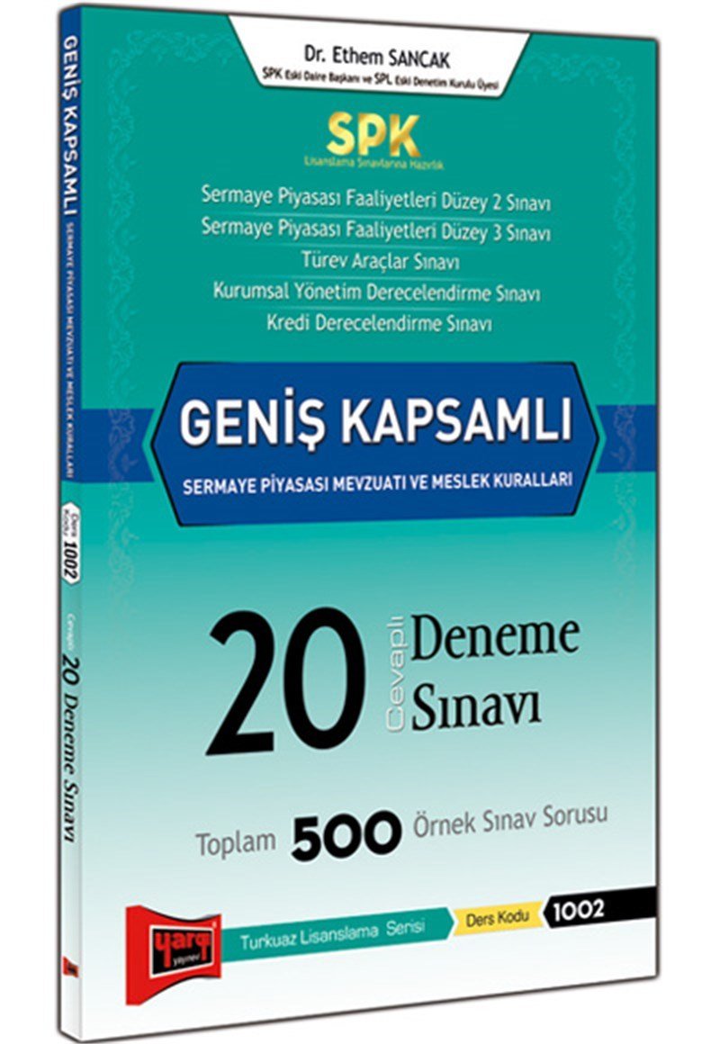 Yargı SPK 1002 Geniş Kapsamlı Sermaye Piyasası Mevzuatı ve Meslek Kuralları 20 Deneme Yargı Yayınları