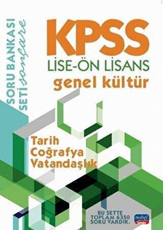 SÜPER FİYAT - Nobel KPSS Lise Ön Lisans Tarih-Coğrafya-Vatandaşlık Soru Bankası Nobel Sınav Yayınları