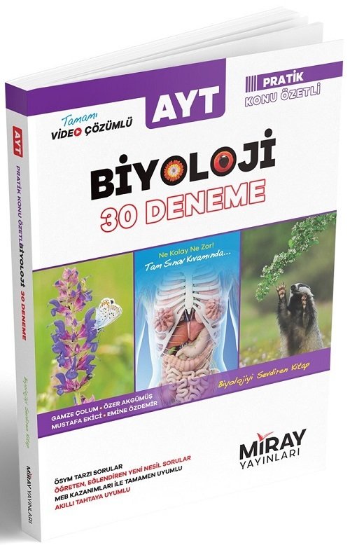 Miray YKS AYT Biyoloji 30 Deneme Video Çözümlü Miray Yayınları