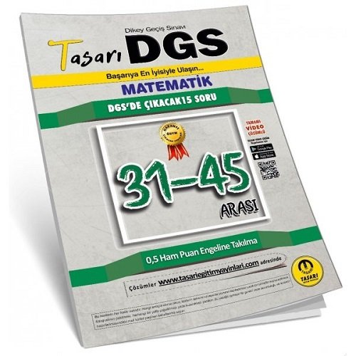 SÜPER FİYAT - Tasarı DGS Matematik Çıkacak 15 Garanti Soru 31-45 Arası Tasarı Yayınları