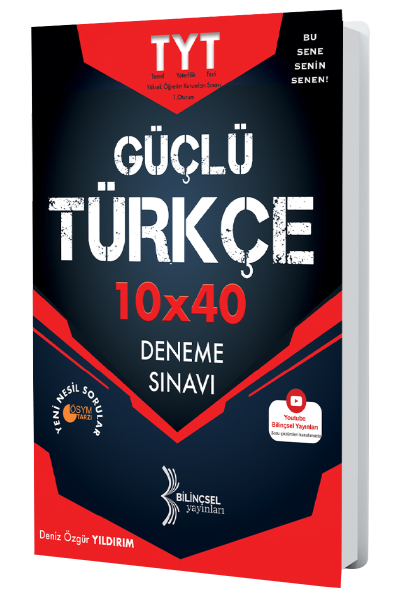 Bilinçsel YKS TYT Türkçe Güçlü 10x40 Deneme Sınavı Bilinçsel Yayınları