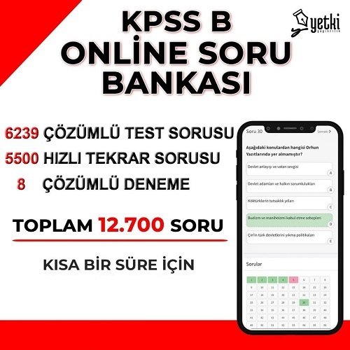 Yetki UE KPSS Genel Yetenek Genel Kültür ONLİNE 12700 Soru Bankası Yetki Yayıncılık Uzaktan Eğitim