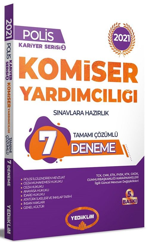 SÜPER FİYAT - Yediiklim 2021 Komiser Yardımcılığı 7 Deneme Çözümlü 5. Baskı Yediiklim Yayınları