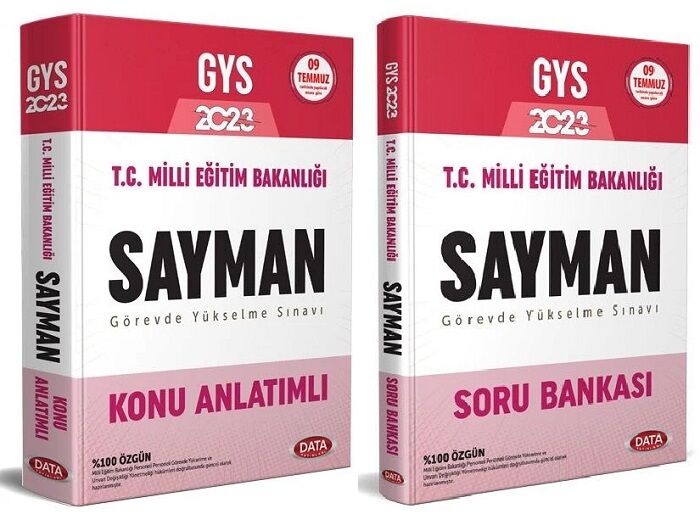 Data 2023 GYS MEB Milli Eğitim Bakanlığı Sayman Konu + Soru 2 li Set Görevde Yükselme Data Yayınları