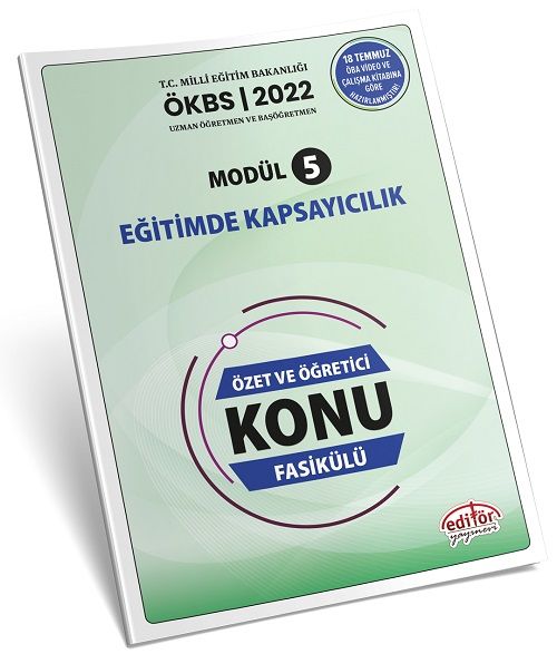 Editör 2022 MEB ÖKBS Uzman Öğretmen ve Başöğretmen Eğitimde Kapsayıcılık Konu Fasikülü Modül-5 Editör Yayınları