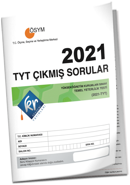 KR Akademi 2021 YKS TYT Tıpkı Basım Çıkmış Sorular KR Akademi Yayınları