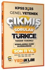 Yediiklim 2025 KPSS Türkçe Çıkmış Sorular Son 11 Yıl Konularına Göre Çözümlü Yediiklim Yayınları