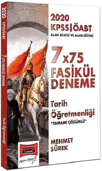 Yargı 2020 ÖABT Tarih Öğretmenliği 7x75 Deneme Fasikül Çözümlü Mehmet Sürek Yargı Yayınları