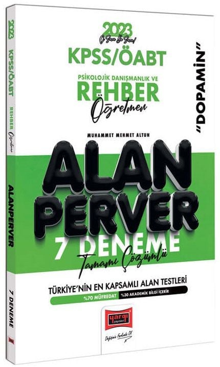 Yargı 2023 ÖABT Psikolojik Danışma ve Rehber Öğretmen Alanperver Dopamin 7 Deneme Çözümlü Yargı Yayınları