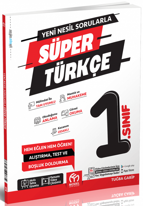 Model 1. Sınıf Süper Türkçe Soru Bankası Model Eğitim Yayınları