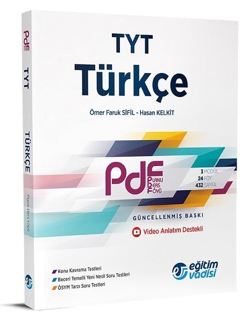 Eğitim Vadisi YKS TYT Türkçe Planlı Ders Föyü PDF Video Anlatım Destekli Eğitim Vadisi Yayınları