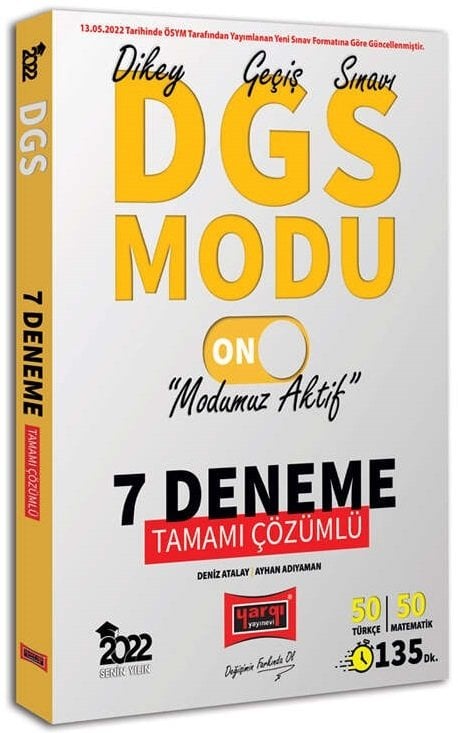 Yargı 2022 DGS Modu 7 Deneme 100 Soruluk Çözümlü Yargı Yayınları