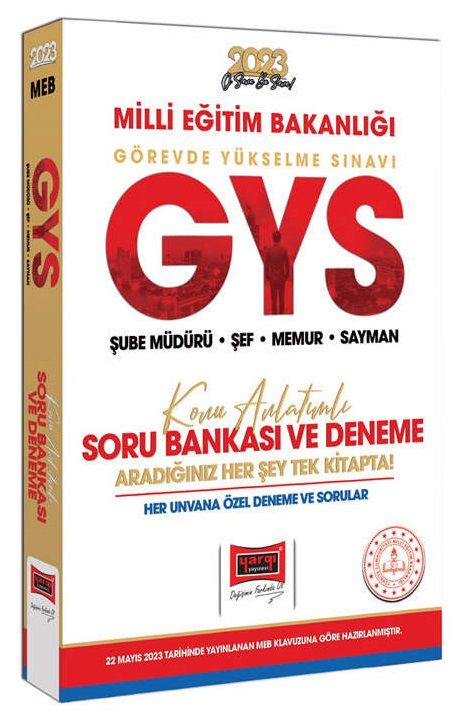 Yargı 2023 GYS MEB Milli Eğitim Bakanlığı Şube Müdürü, Şef, Memur, Sayman Konu Anlatımlı Soru Bankası ve Deneme Görevde Yükselme Yargı Yayınları