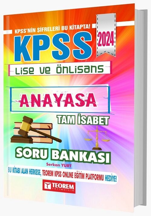 Teorem 2024 KPSS Lise Ön Lisans Anayasa Vatandaşlık Tam İsabet Soru Bankası Teorem Yayıncılık