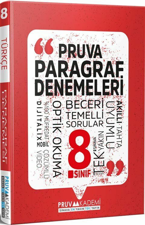 Pruva Akademi 8. Sınıf Paragraf Denemeleri Video Çözümlü Pruva Akademi