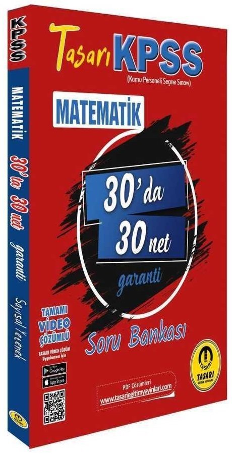 SÜPER FİYAT - Tasarı KPSS Matematik 30 da 30 Net Garanti Soru Bankası Video Çözümlü Tasarı Yayınları