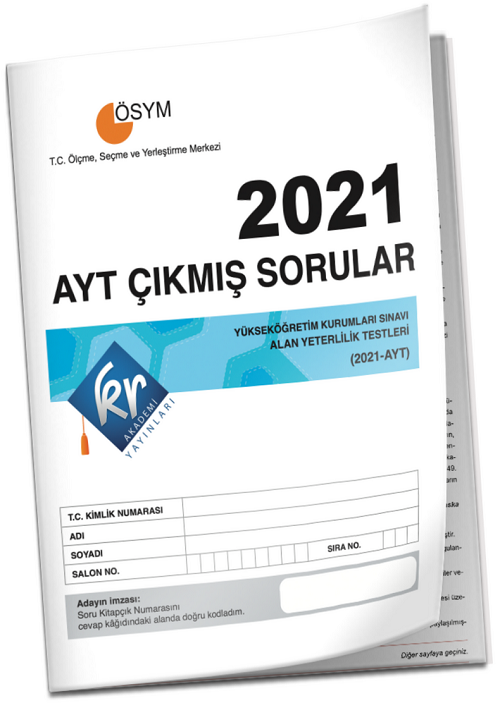 KR Akademi 2021 YKS AYT Tıpkı Basım Çıkmış Sorular KR Akademi Yayınları