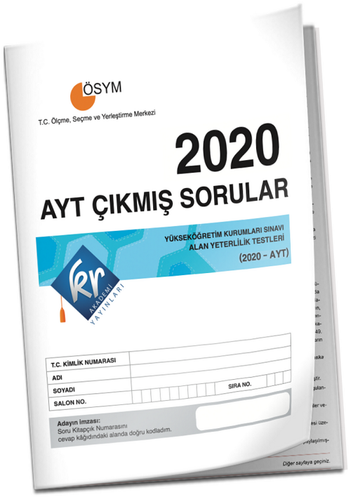 KR Akademi 2020 YKS AYT Tıpkı Basım Çıkmış Sorular KR Akademi Yayınları