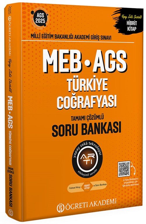 Öğreti 2025 MEB-AGS Türkiye Coğrafyası Soru Bankası Çözümlü Öğreti Akademi Yayınları