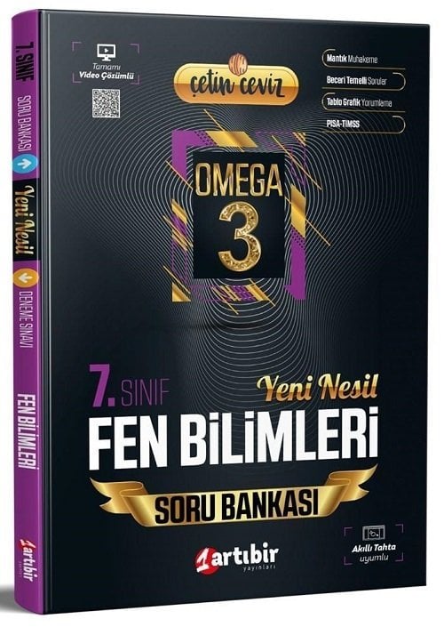 Artıbir 7. Sınıf Fen Bilimleri Çetin Ceviz Omega Soru Bankası Artıbir Yayınları