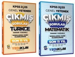 Yediiklim 2025 KPSS Türkçe+Matematik Çıkmış Sorular Son 11 Yıl Konularına Göre 2 li Set Yediiklim Yayınları