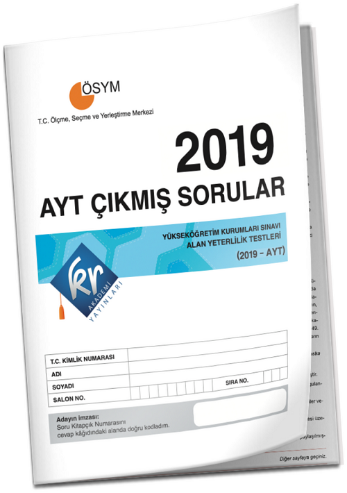 KR Akademi 2019 YKS AYT Tıpkı Basım Çıkmış Sorular KR Akademi Yayınları