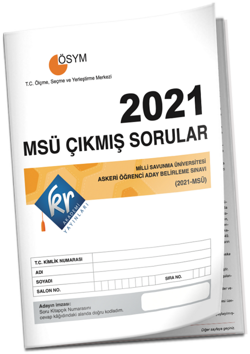 KR Akademi 2021 MSÜ Tıpkı Basım Çıkmış Sorular KR Akademi Yayınları