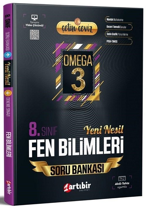 Artıbir 8. Sınıf Fen Bilimleri Çetin Ceviz Omega Soru Bankası Artıbir Yayınları